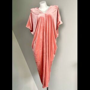 Pink Velvet Kaftan Dress